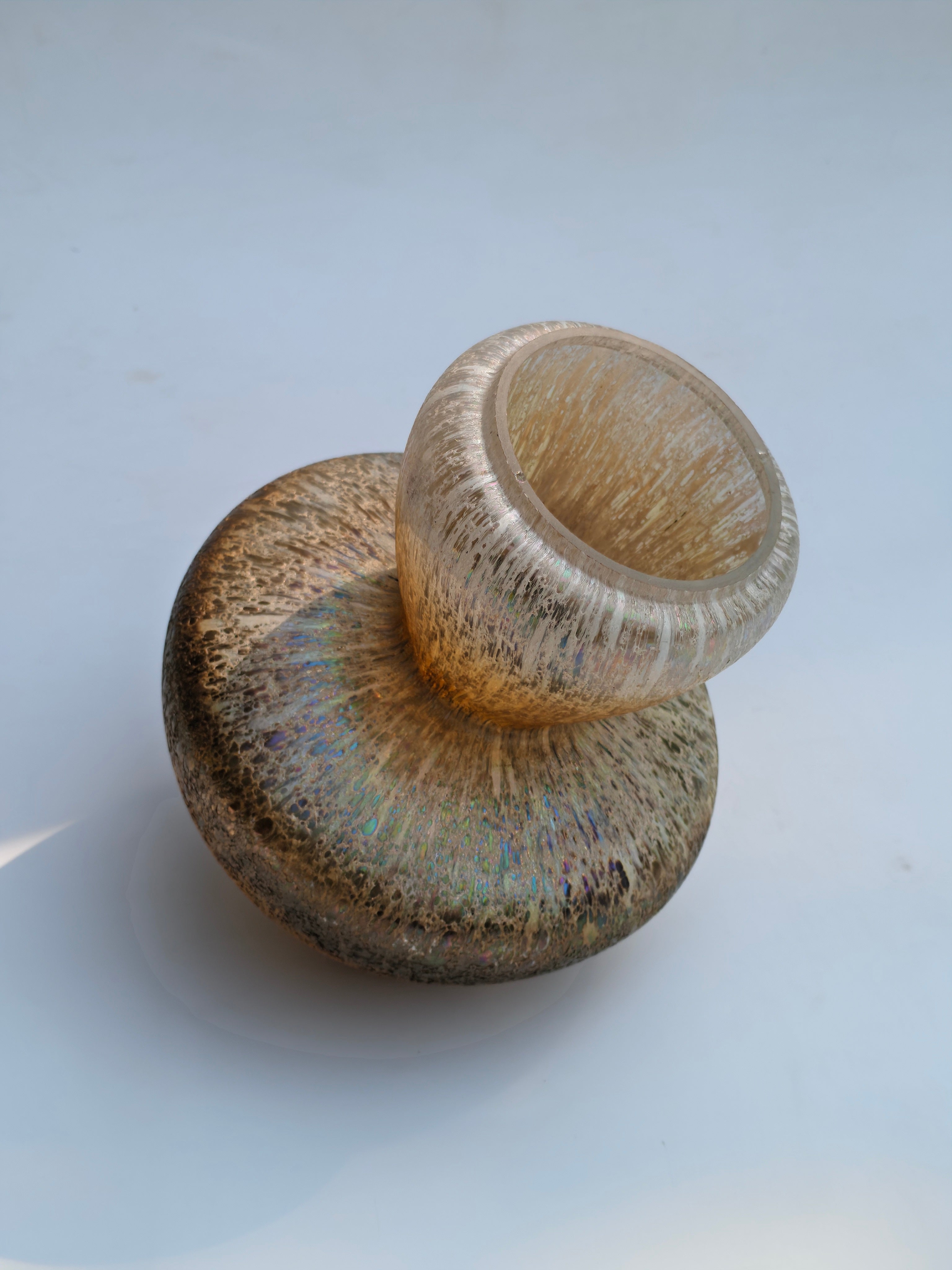 Golden Glass Mushroom Décor Lamp – Fairy Light Holder (18 cm)