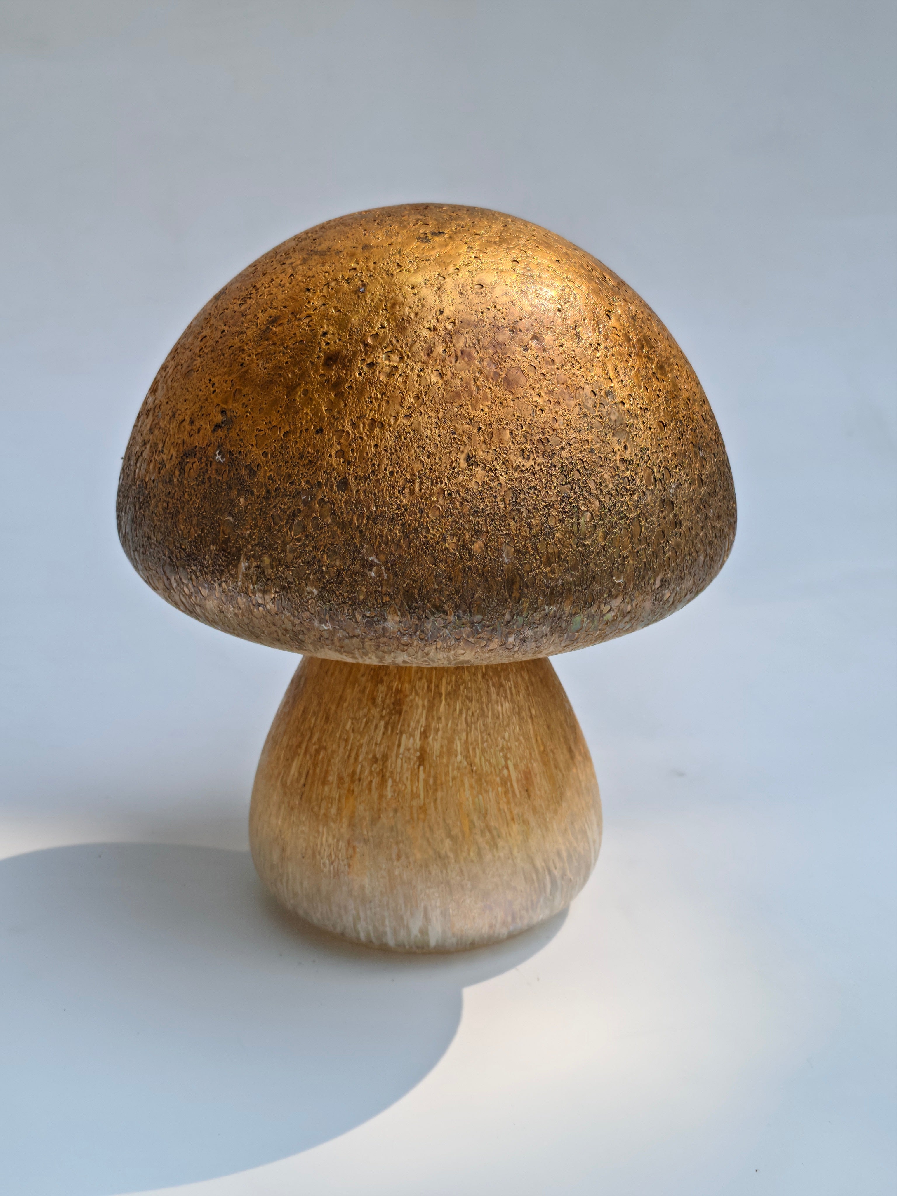 Golden Glass Mushroom Décor Lamp – Fairy Light Holder (18 cm)