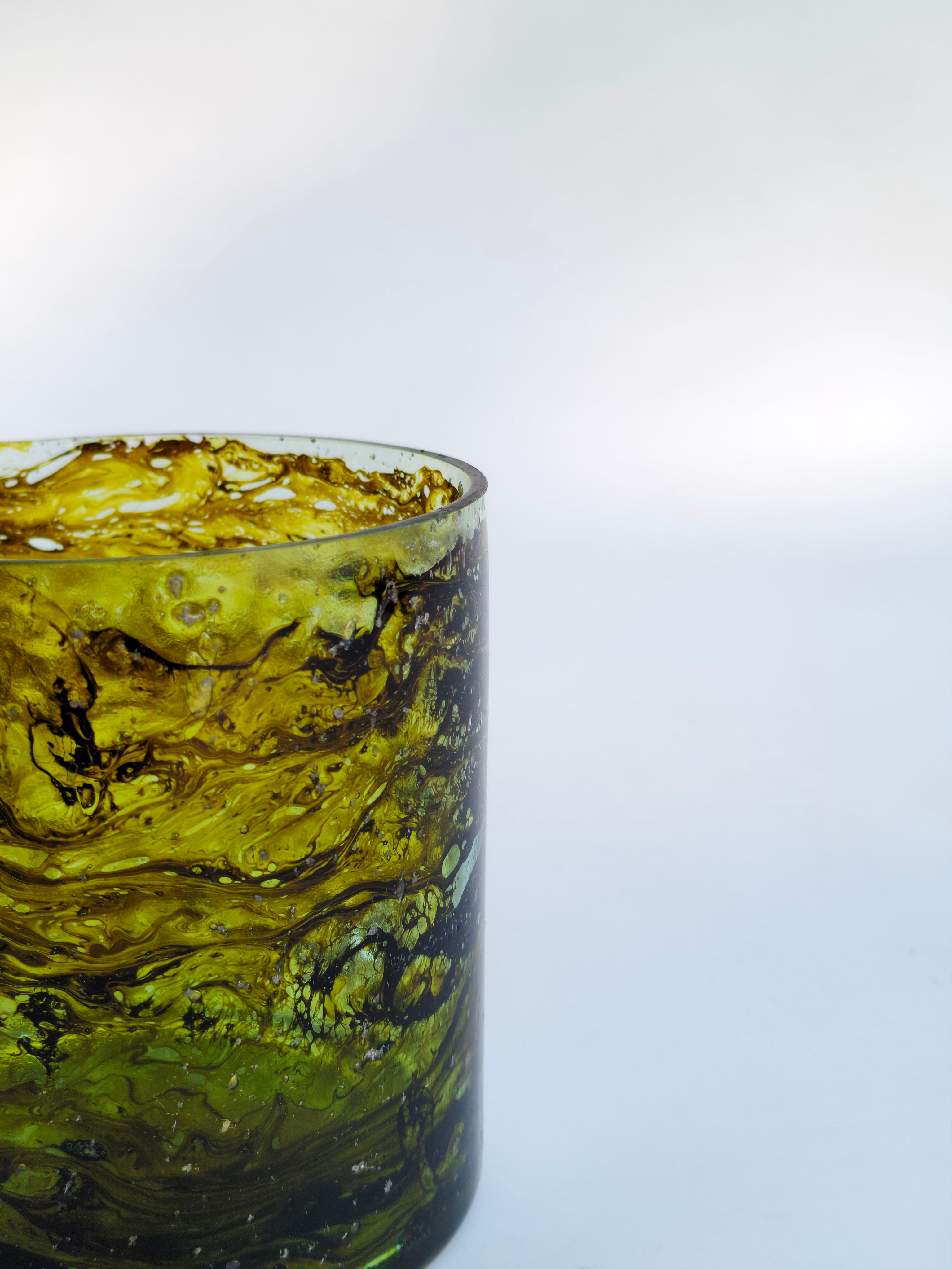 Amber Swirl Glass Candle Holder – Artistic Votive & Mini Planter