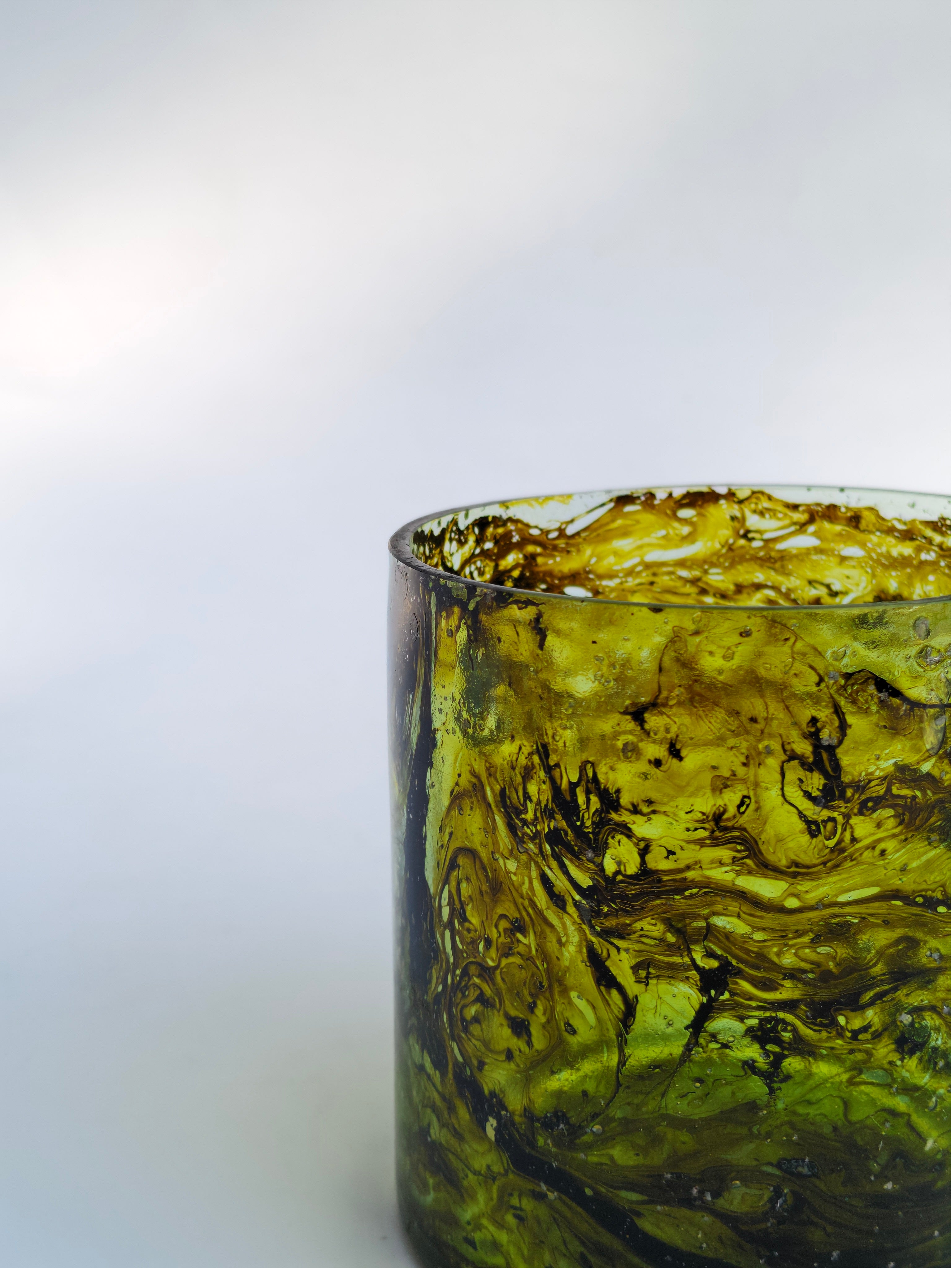 Amber Swirl Glass Candle Holder – Artistic Votive & Mini Planter