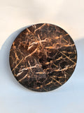 Marble Finish Wooden Round Serving Tray – Dark Stone Design (40 cm)