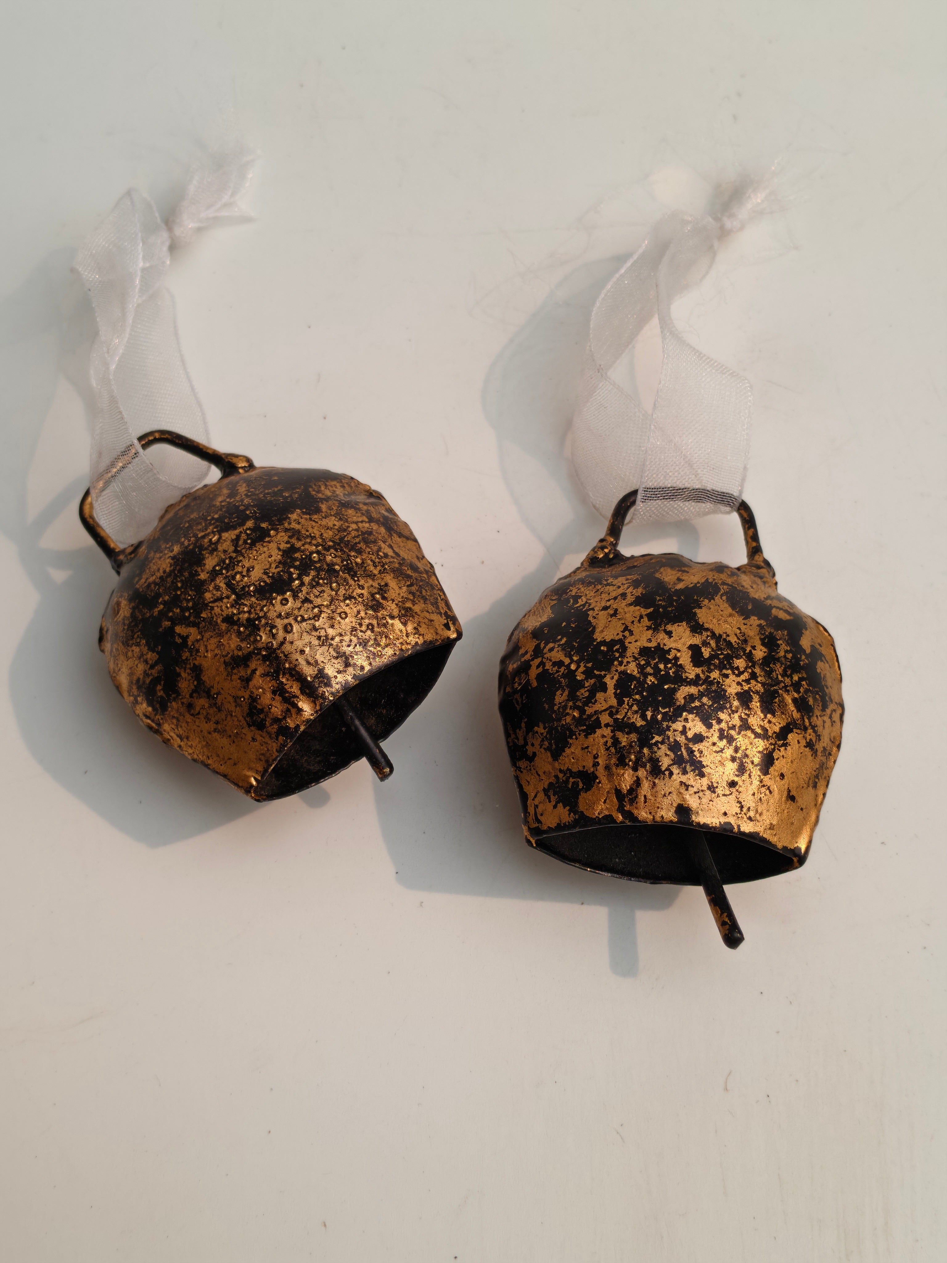 Antique Gold Protection Bell – Handcrafted Energy Guard Charm