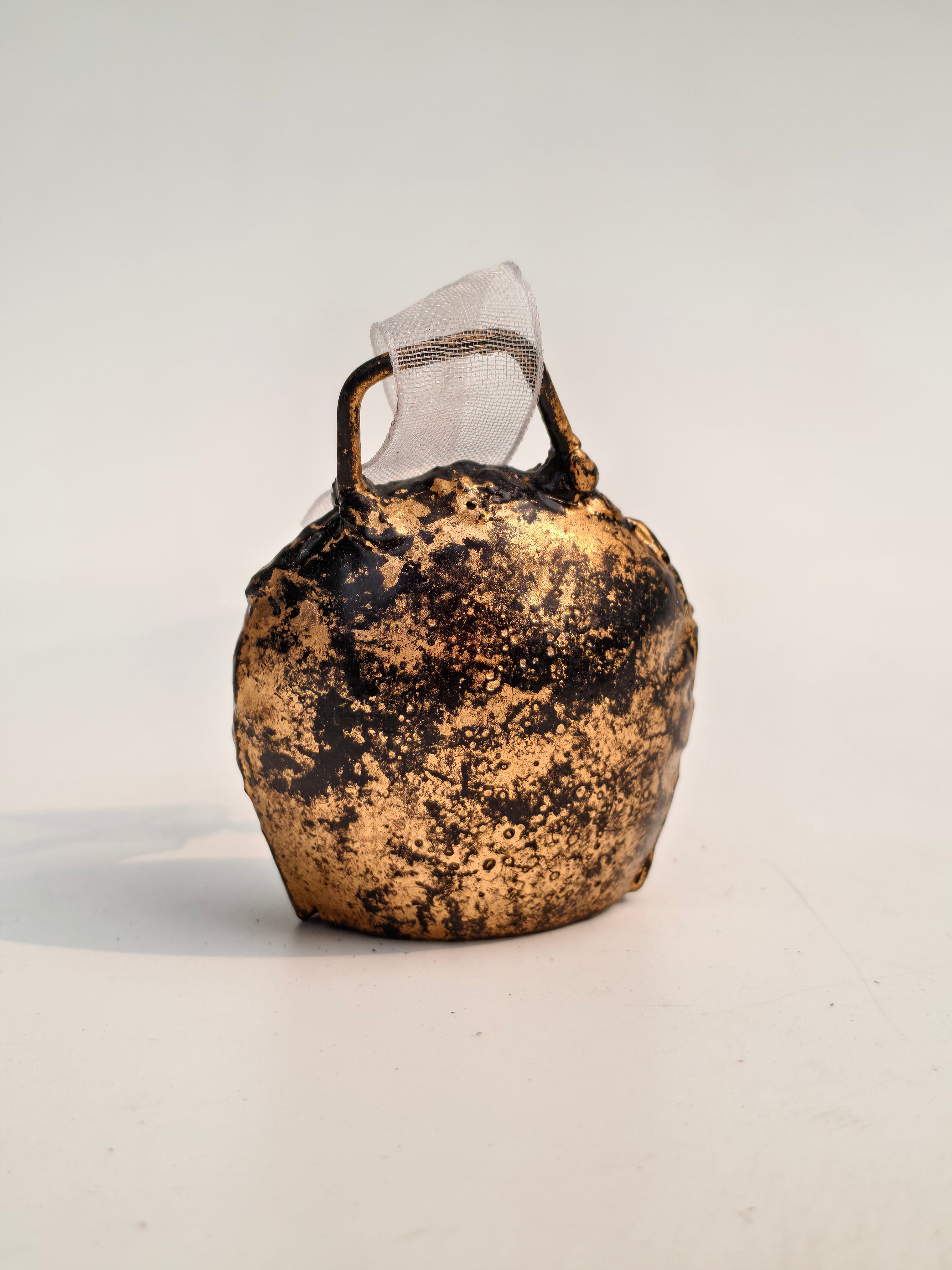 Antique Gold Protection Bell – Handcrafted Energy Guard Charm