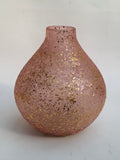 Blush Pink Mosaic Glass Vase with Gold Foil Accents | Decorative Luxury Flower Vase