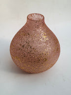 Blush Pink Mosaic Glass Vase with Gold Foil Accents | Decorative Luxury Flower Vase