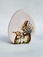 Handcrafted Bunny Wooden Décor Block – Easter Inspired Table Accent