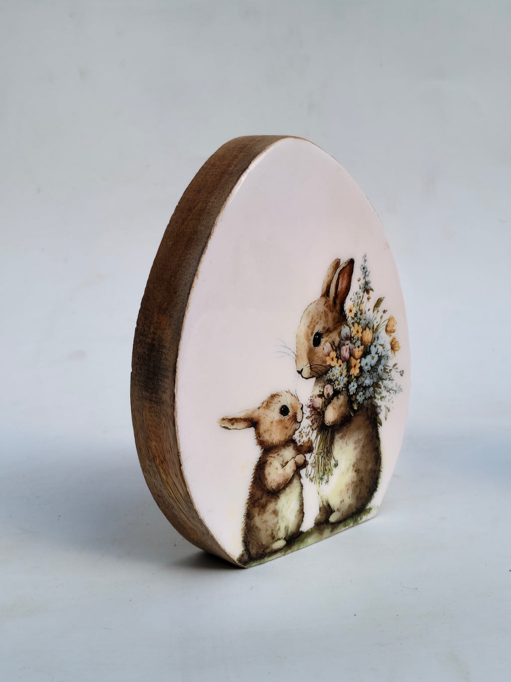 Handcrafted Bunny Wooden Décor Block – Easter Inspired Table Accent