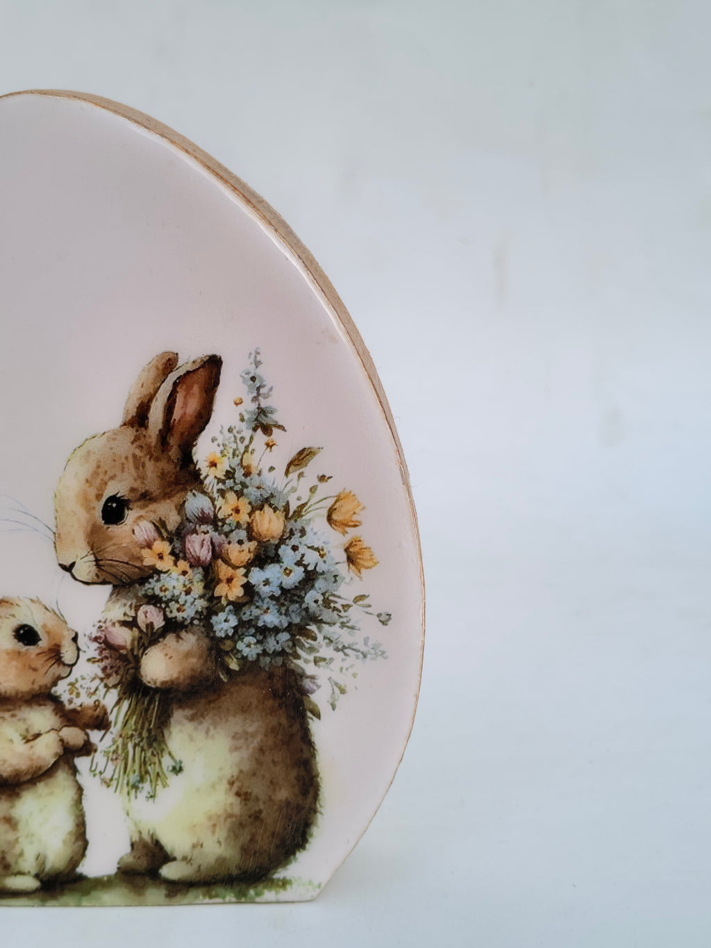 Handcrafted Bunny Wooden Décor Block – Easter Inspired Table Accent
