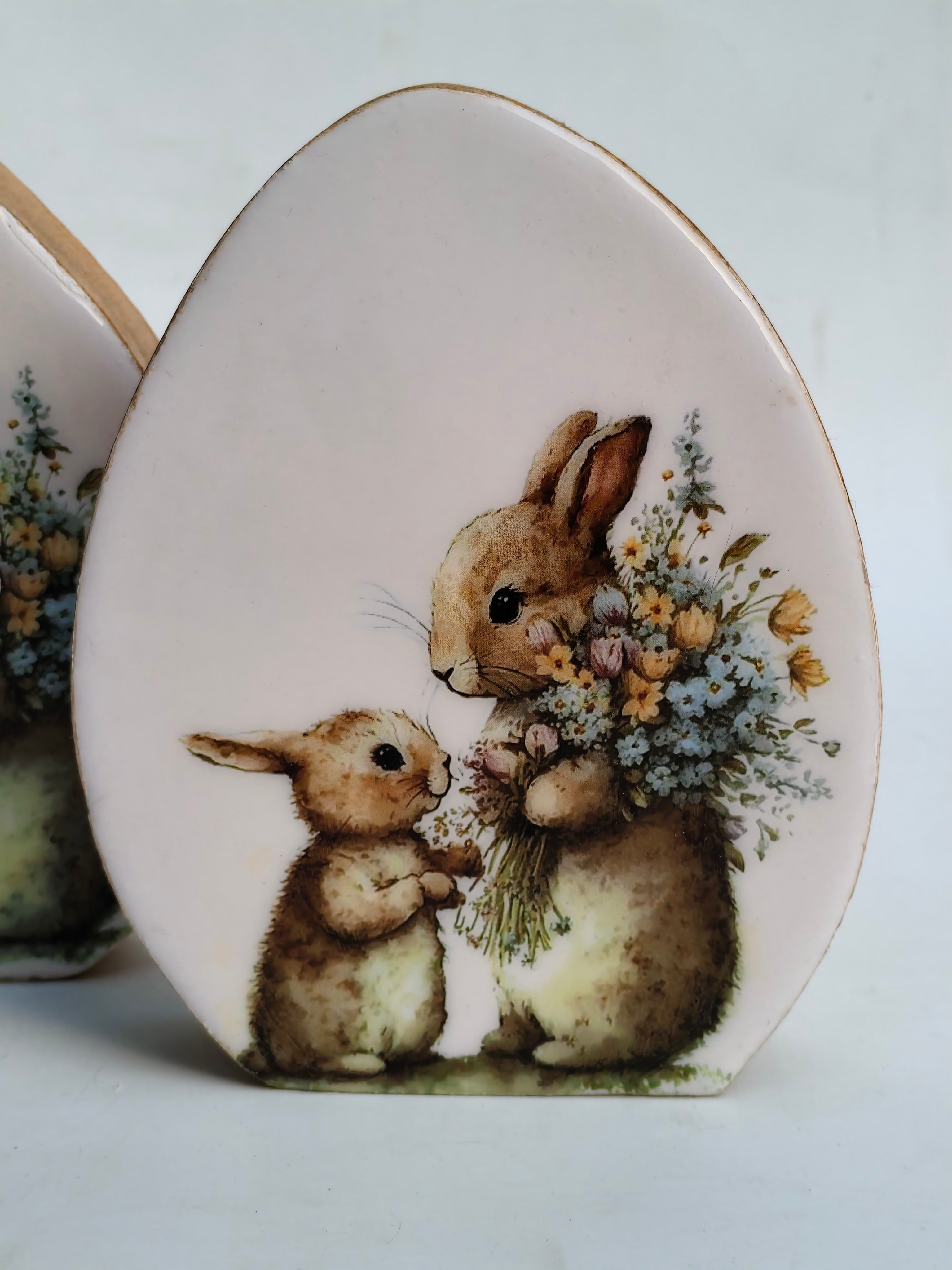 Handcrafted Bunny Wooden Décor Block – Easter Inspired Table Accent