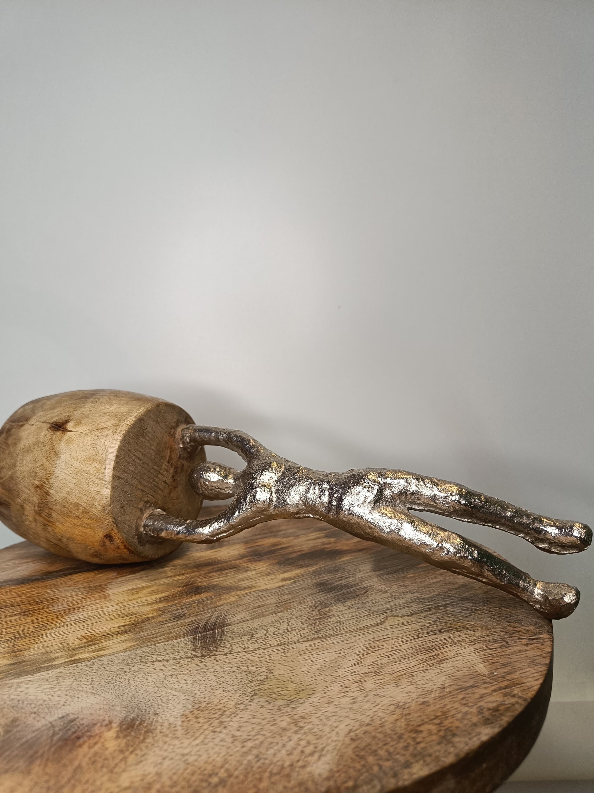 Handstand Harmony Sculpture – Wood & Metal Art