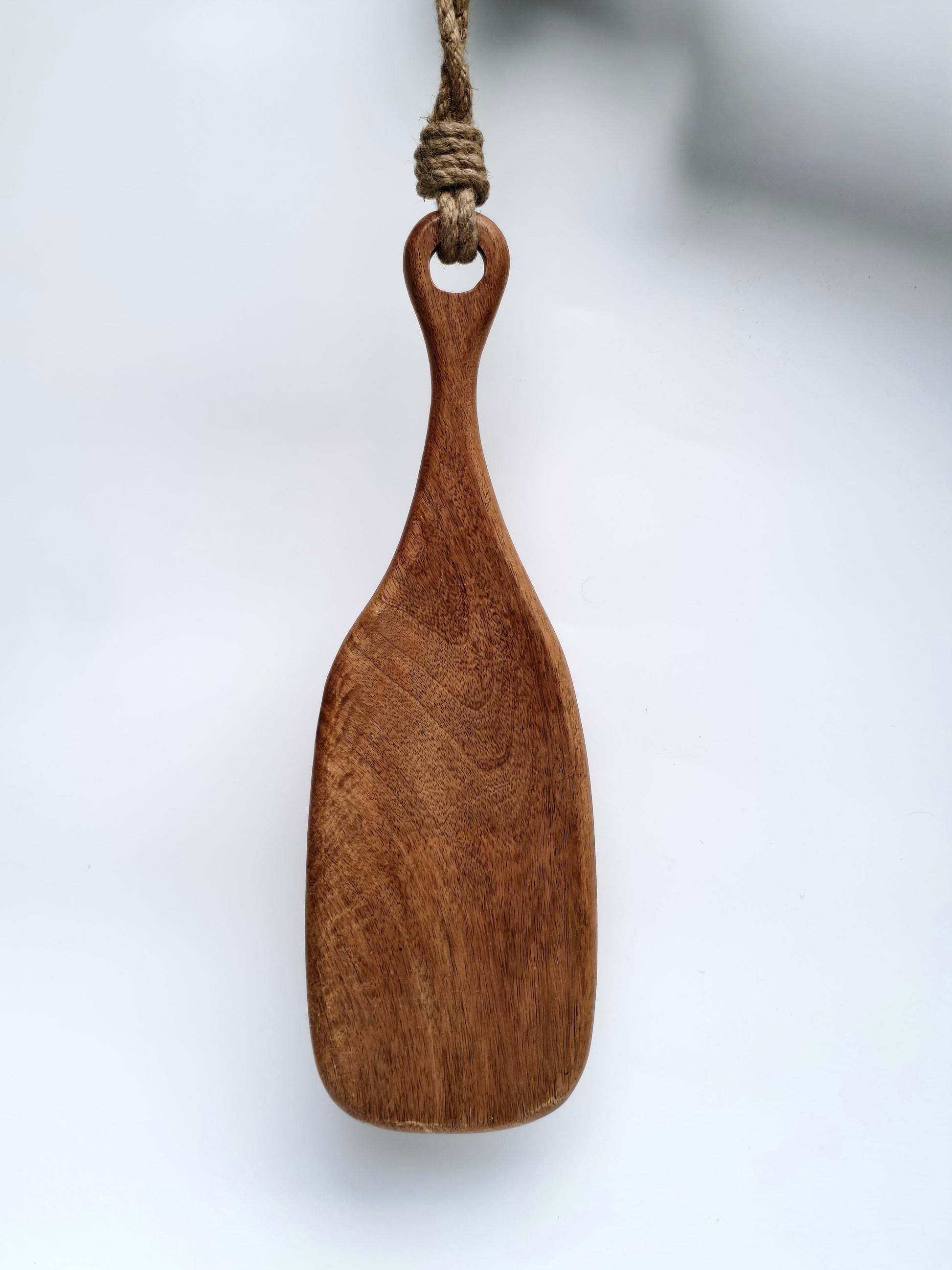 Handcrafted Wooden Serving Paddle Board with Rope Handle